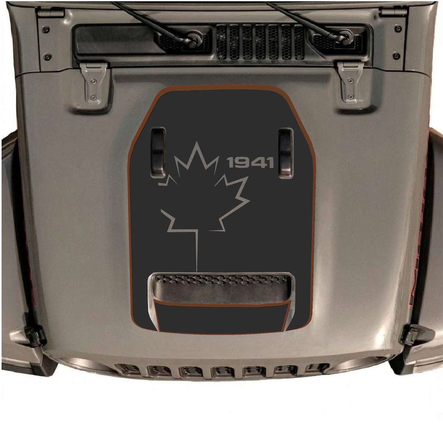 CarCode hood decal for Jeep Wrangler JL/JLU Rubicon 392 and JT Gladiator Mojave 2020-2026, stylish vehicle side decal.