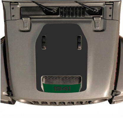 CarCode hood decal for Jeep Wrangler JL/JLU Rubicon 392 and JT Gladiator Mojave 2020-2026, style #64, shown on vehicle hood.