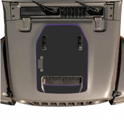 CarCode hood decal for Jeep Wrangler JL/JLU Rubicon 392 and JT Gladiator Mojave 2020-2026, style #95, applied to vehicle hood.