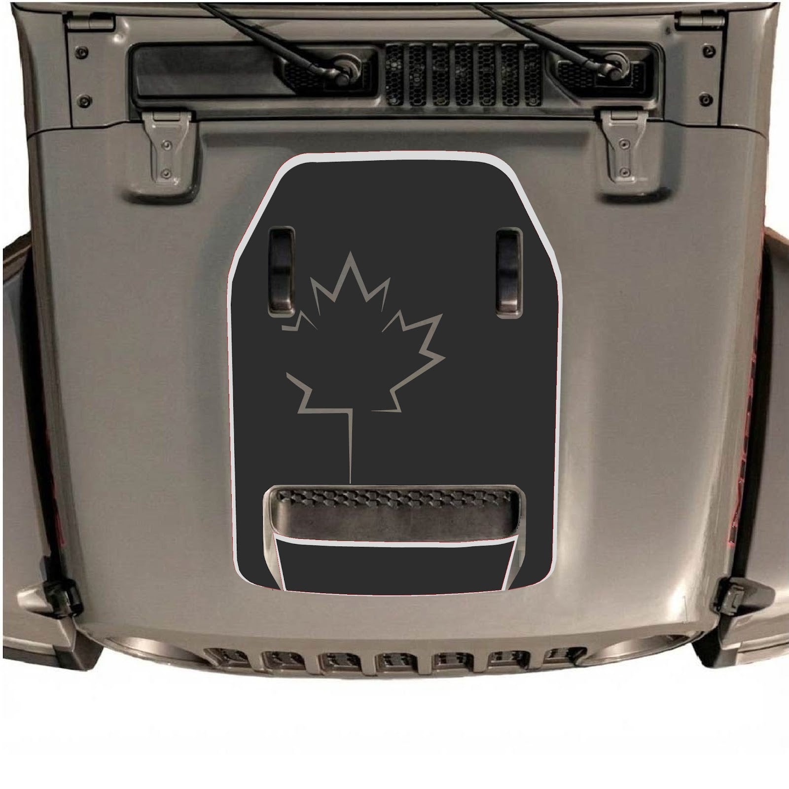 Jeep Wrangler JL/JLU Rubicon 392 and JT Gladiator Mojave hood decal by CarCode, style #80, featuring bold graphic design on vehicle hood.