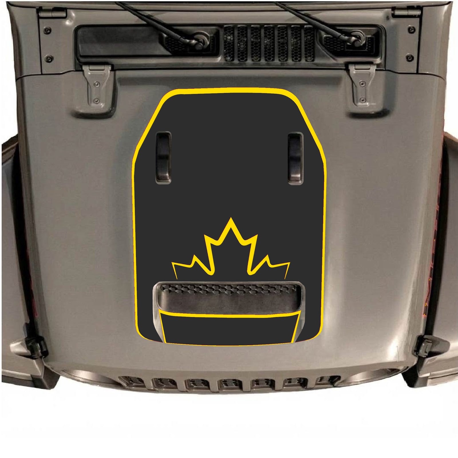 CarCode hood decal for Jeep Wrangler JL/JLU Rubicon 392 and JT Gladiator Mojave 2020-2026, style #19, featuring bold graphic design.