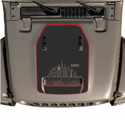 CarCode hood decal for Jeep Wrangler JL/JLU Rubicon 392 and JT Gladiator Mojave 2020-2026, stylish design on vehicle hood