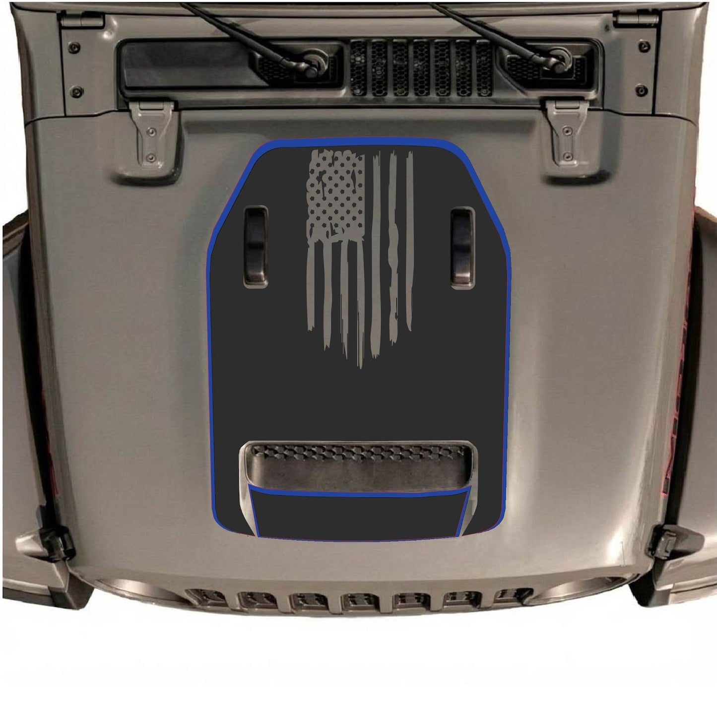 CarCode hood decal for Jeep Wrangler JL/JLU Rubicon 392 and JT Gladiator Mojave, style #84, featuring bold graphic design.