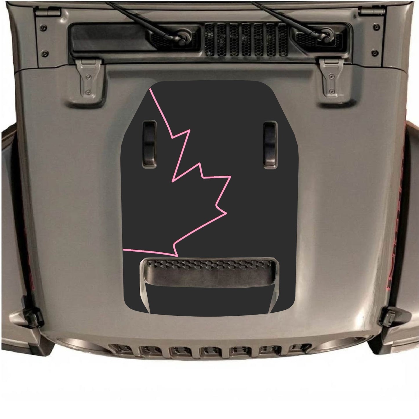 CarCode hood decal for Jeep Wrangler JL/JLU Rubicon 392 and JT Gladiator Mojave 2020-2026, style #28, shown on vehicle hood.