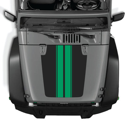 CarCode hood decal for Jeep Wrangler JK/JKU 2007-2018, style #43, black and white graphic design on vehicle hood