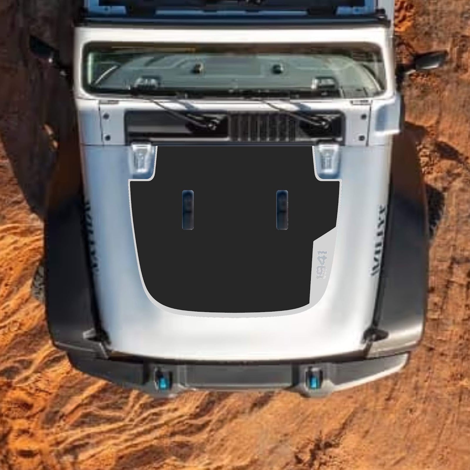CarCode Jeep Wrangler JL and Gladiator JT hood decal, stylish design for 2018+ models, adds custom look to standard hood.
