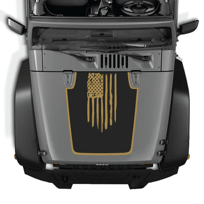 CarCode hood decal for Jeep Wrangler JK/JKU 2007-2018, style #05, featuring a sleek design visible on the vehicle's hood.