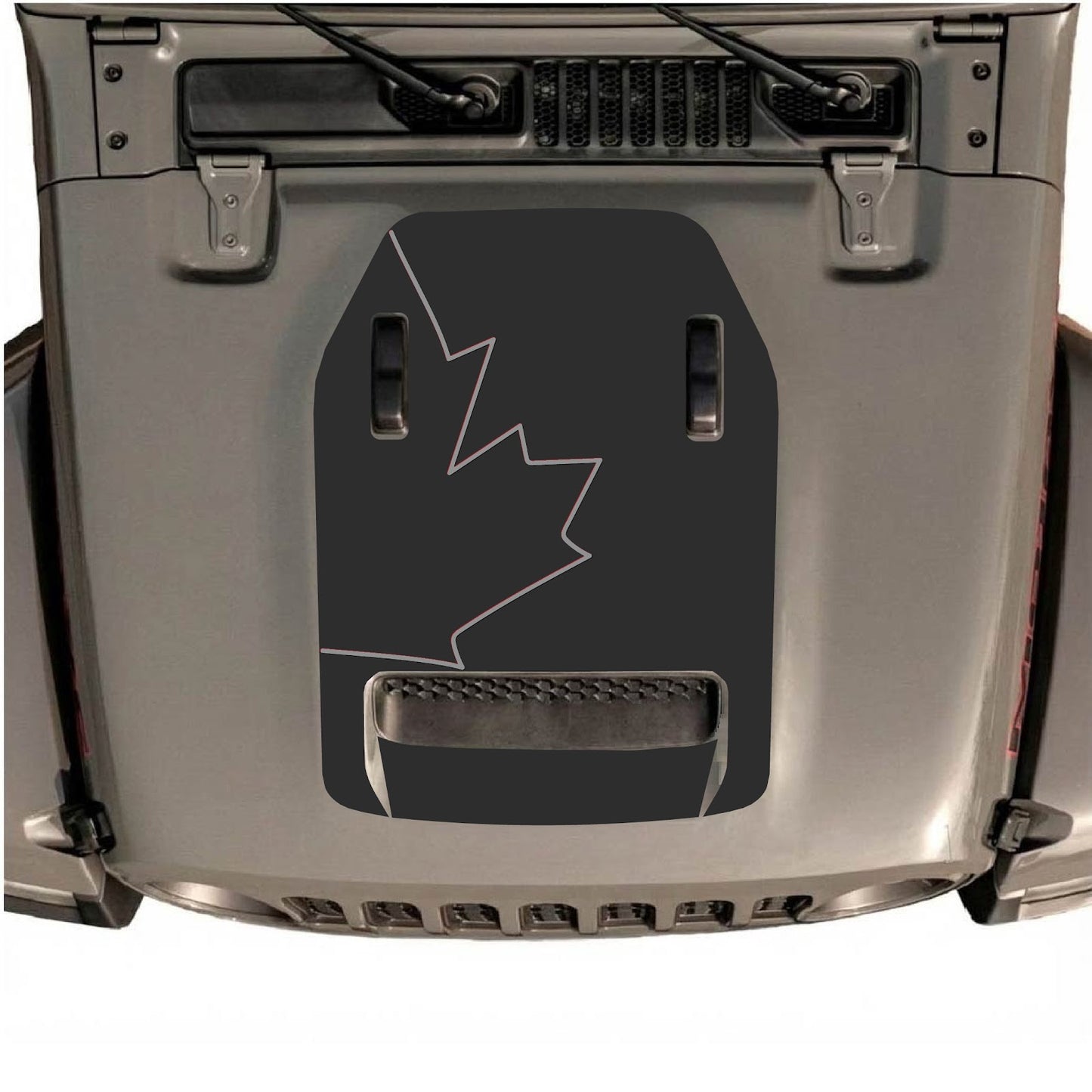 CarCode hood decal for Jeep Wrangler JL/JLU Rubicon 392 and JT Gladiator Mojave 2020-2026, style #28, shown on vehicle hood.