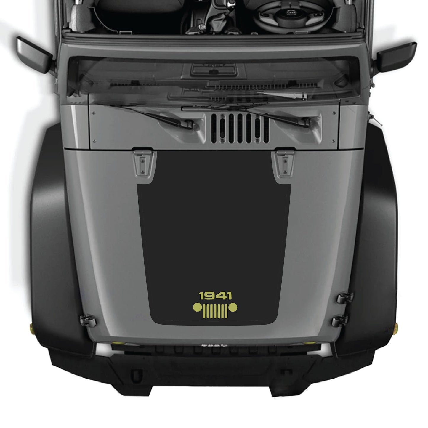 Jeep Wrangler JK/JKU hood decal by CarCode, style #53, featuring bold graphic design on the vehicle's hood.