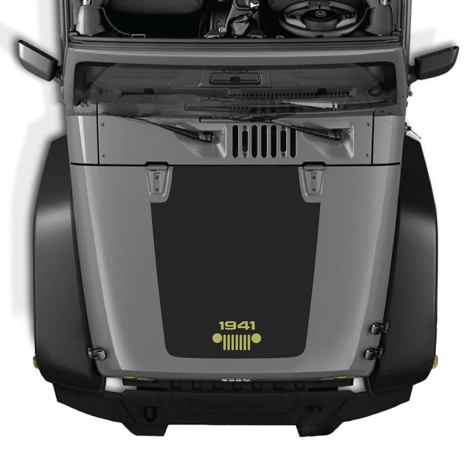 Jeep Wrangler JK/JKU hood decal by CarCode, style #53, featuring bold graphic design on the vehicle's hood.