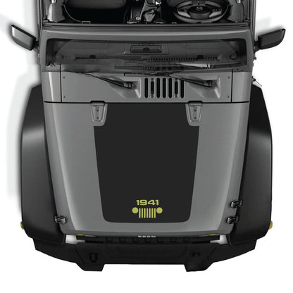 Jeep Wrangler JK/JKU hood decal by CarCode, style #53, featuring bold graphic design on the vehicle's hood.