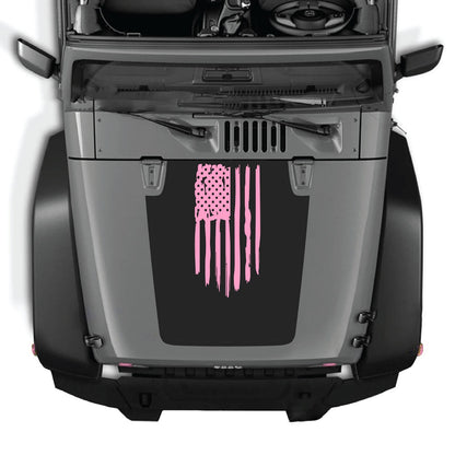 CarCode Jeep Wrangler JK/JKU hood decal style 03, black vinyl graphic applied to the vehicle's hood for a bold look.