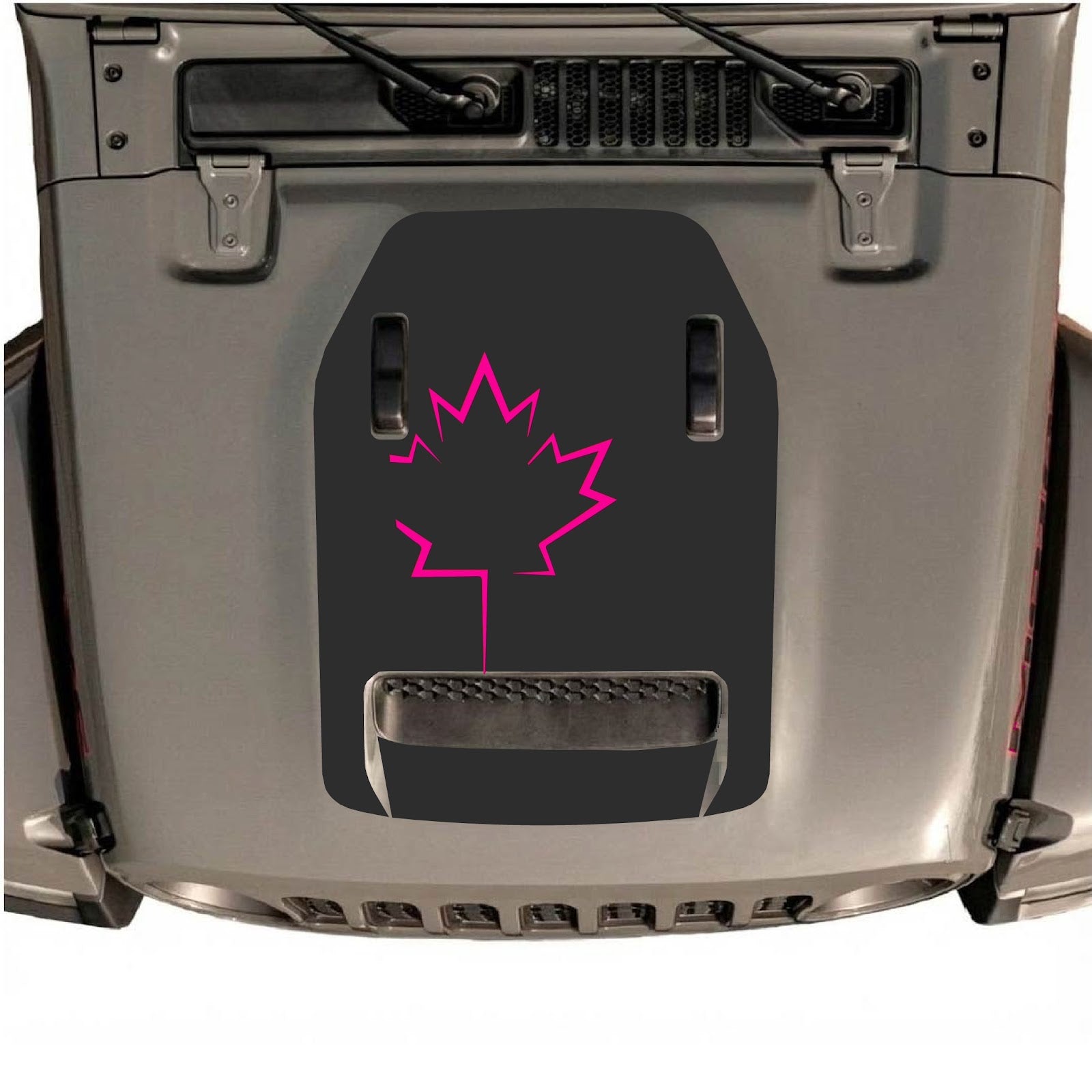 CarCode hood decal for Jeep Wrangler JL/JLU Rubicon 392 and JT Gladiator Mojave 2020-2026, style #24, shown on vehicle hood.