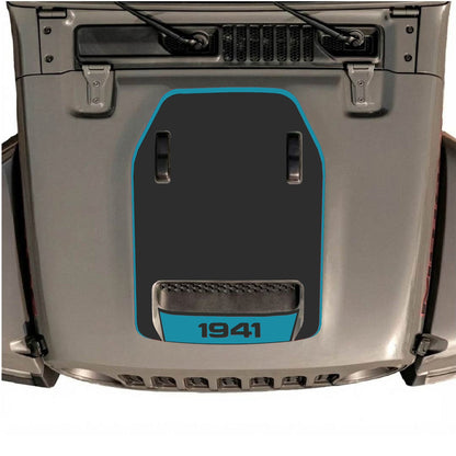 CarCode hood decal for Jeep Wrangler JL/JLU Rubicon 392 and JT Gladiator Mojave 2020-2026, style #63, shown on vehicle hood.