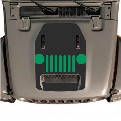 CarCode hood decal for Jeep Wrangler JL/JLU Rubicon 392 and Gladiator Mojave 2020-2026, style #04, with bold design on vehicle hood