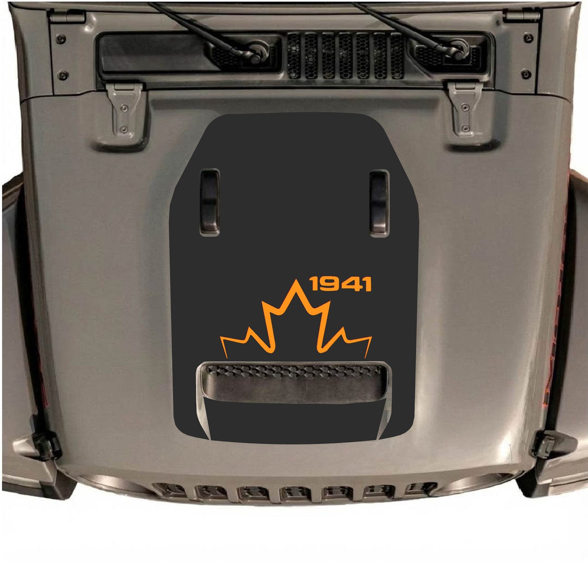 CarCode hood decal for Jeep Wrangler JL/JLU Rubicon 392 and JT Gladiator Mojave, style #18, featuring bold graphic design on vehicle hood.