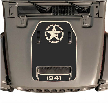 CarCode hood decal for Jeep Wrangler JL/JLU Rubicon 392 and JT Gladiator Mojave, style #39, featuring bold graphic design.
