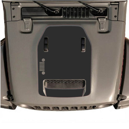 Jeep Wrangler JL/JLU Rubicon 392 hood decal by CarCode, style #95, with bold black and red graphic design on vehicle hood.