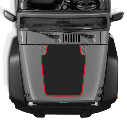 CarCode hood decal for Jeep Wrangler JK/JKU 2007-2018, style #61, black and gray graphic design on vehicle hood