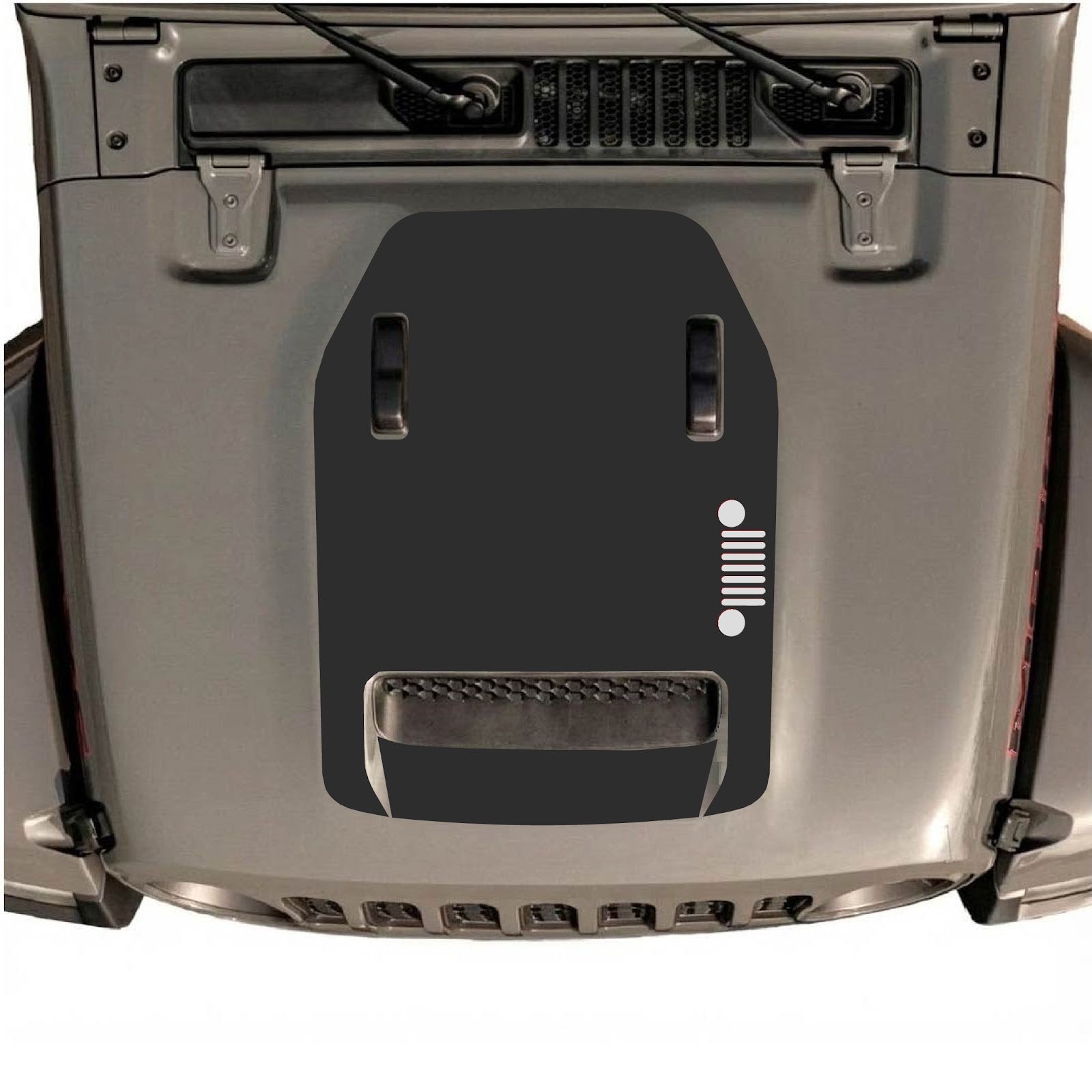 CarCode hood decal for Jeep Wrangler JL/JLU Rubicon 392 and JT Gladiator Mojave, style #58, featuring bold graphic design.