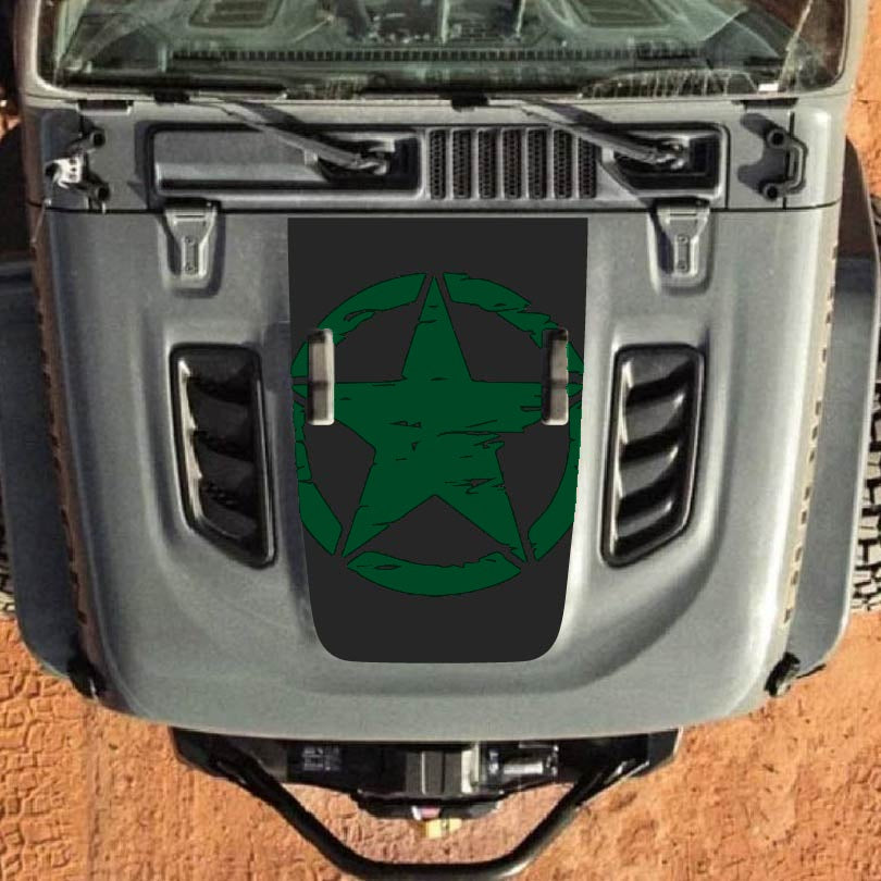 Hood Decal for Jeep Wrangler JL JLU Gladiator JT Rubicon Hood 2018+ Style #24