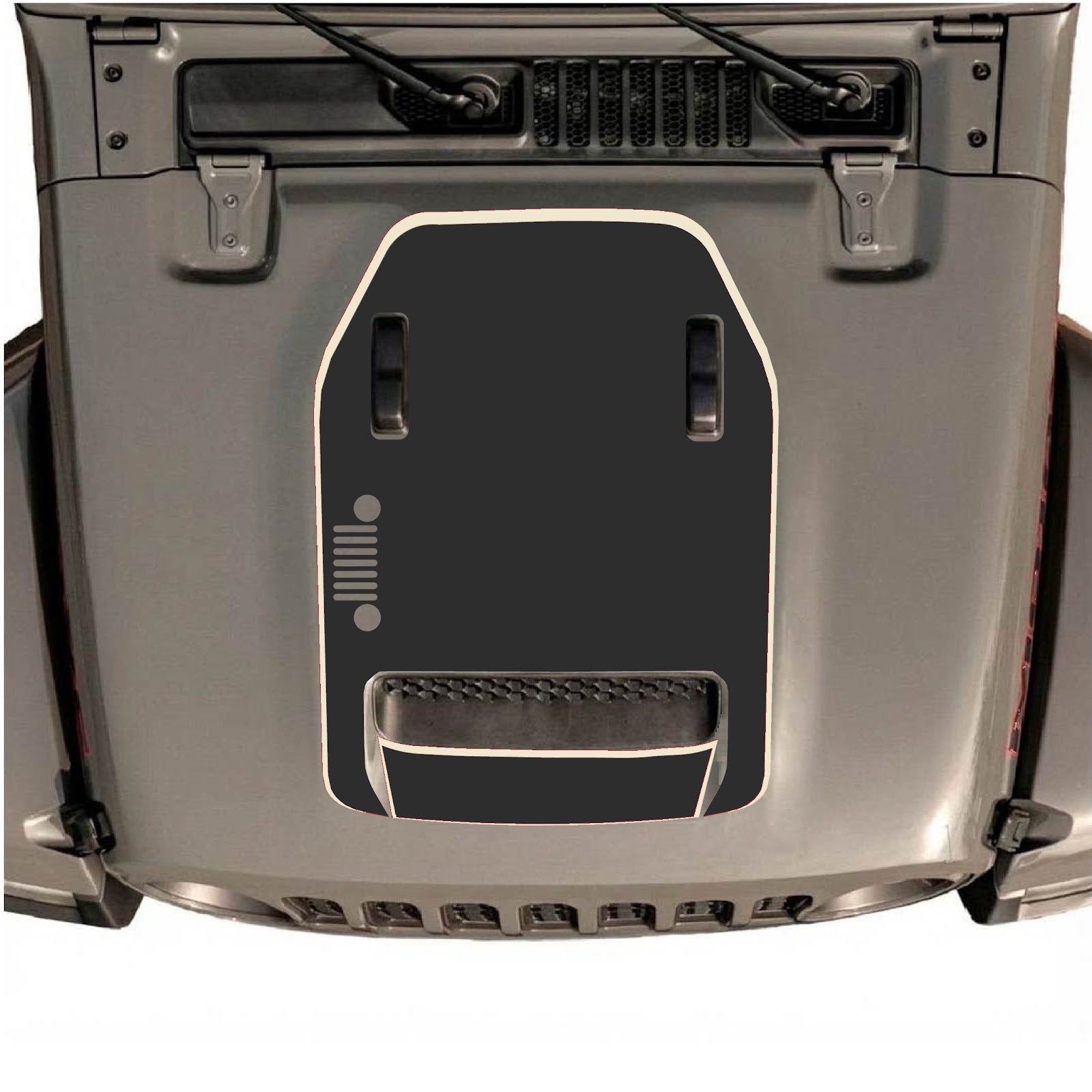CarCode hood decal for Jeep Wrangler JL/JLU Rubicon 392 and Gladiator Mojave 2020-2026, stylish design on vehicle hood