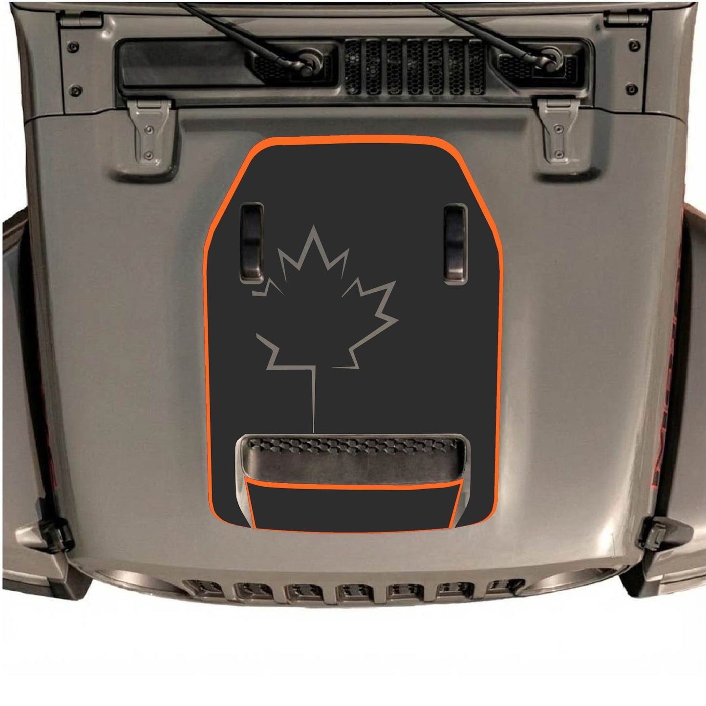 CarCode Jeep Wrangler JL/JLU Rubicon 392 and JT Gladiator Mojave hood decal, stylish black graphic for 2020-2026 models