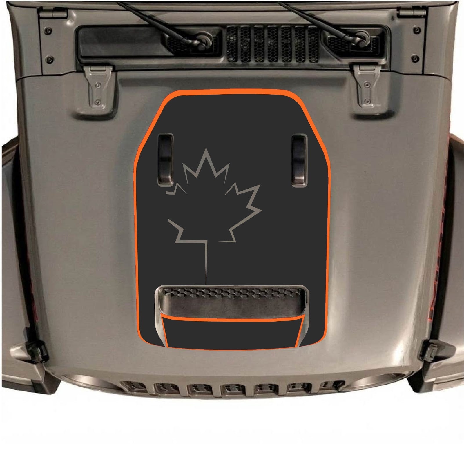 CarCode Jeep Wrangler JL/JLU Rubicon 392 and JT Gladiator Mojave hood decal, stylish black graphic for 2020-2026 models