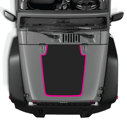 CarCode hood decal for Jeep Wrangler JK/JKU 2007-2018, style #61, showcasing a stylish vinyl decal on vehicle's hood.