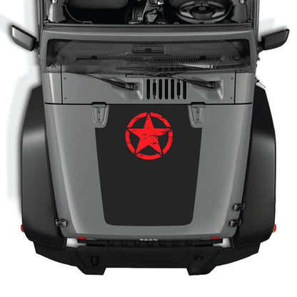 CarCode hood decal for Jeep Wrangler JK/JKU 2007-2018, style #45, shown applied on the vehicle's hood with a sleek design.