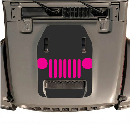 CarCode hood decal for Jeep Wrangler JL/JLU Rubicon 392 and Gladiator Mojave 2020-2026, Style #04, shown on vehicle hood.