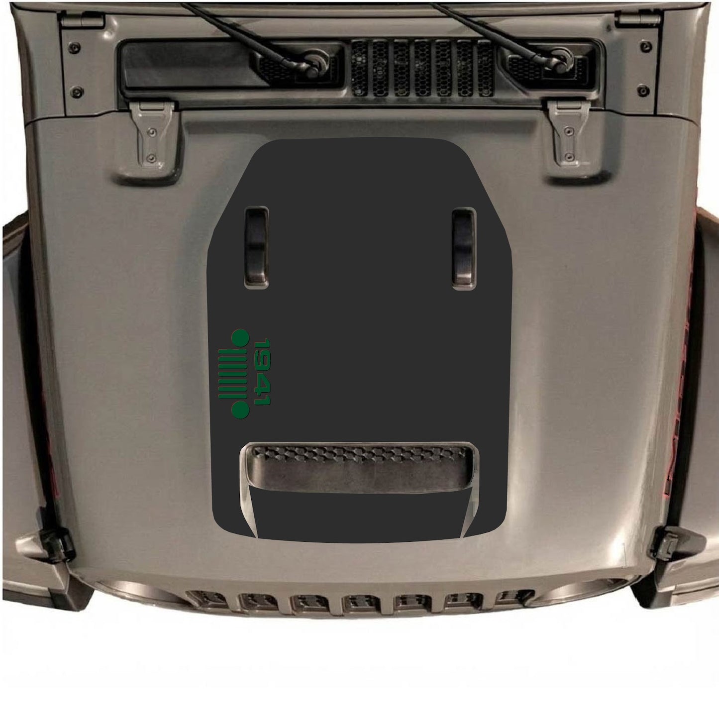 CarCode hood decal for Jeep Wrangler JL/JLU Rubicon 392 and JT Gladiator Mojave 2020-2026, style #52, visible on vehicle hood