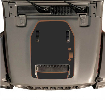 CarCode hood decal for Jeep Wrangler JL/JLU Rubicon 392 and JT Gladiator Mojave 2020-2026, style #57, shown on vehicle hood.