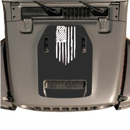 CarCode hood decal for Jeep Wrangler JL/JLU Rubicon 392 and JT Gladiator Mojave 2020-2026, style #32, shown on vehicle hood.