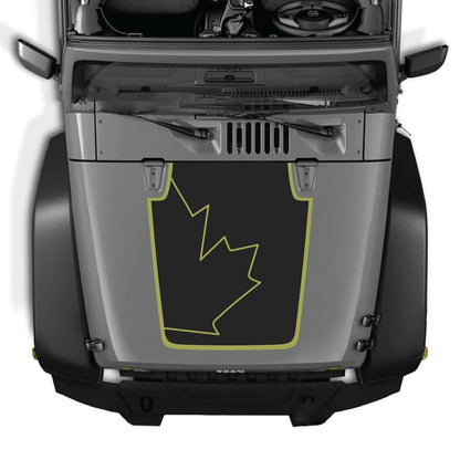 Jeep Wrangler JK/JKU hood decal by CarCode, Style #15, black and white graphic design on vehicle hood, 2007-2018 model.