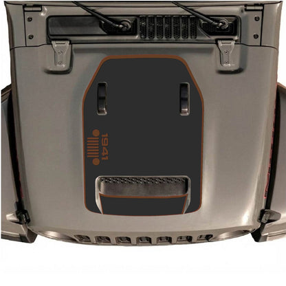 CarCode hood decal for Jeep Wrangler JL/JLU Rubicon 392 and JT Gladiator Mojave 2020-2026, style #51, shown on vehicle hood