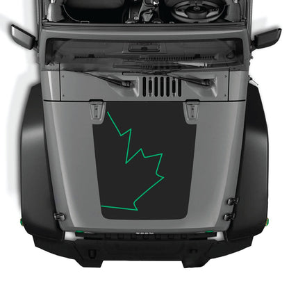 CarCode hood decal for Jeep Wrangler JK/JKU 2007-2018, stylish design shown on the vehicle's hood.