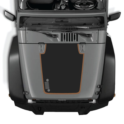 Jeep Wrangler JK/JKU hood decal by CarCode, style #81, featuring bold design on the vehicle's hood in the image.