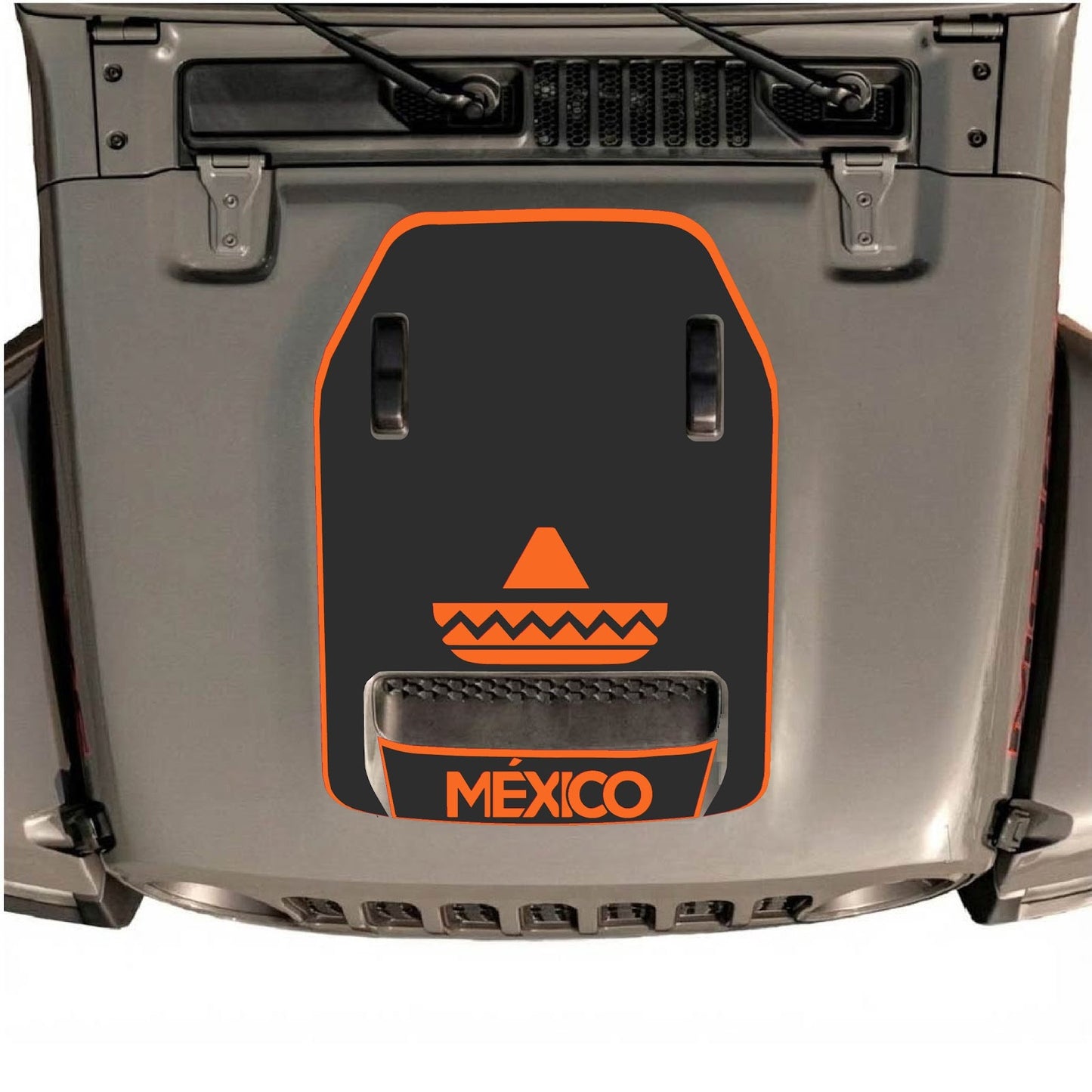 CarCode hood decal for Jeep Wrangler JL/JLU Rubicon 392 and JT Gladiator Mojave 2020-2026, style #15, in black with bold design