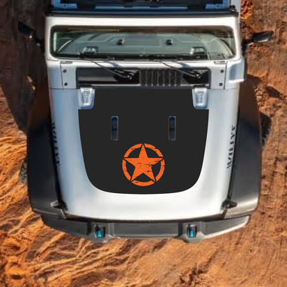 CarCode Jeep Wrangler JL and Gladiator JT hood decal, stylish #29 design on standard hood, 2018+ model accessories
