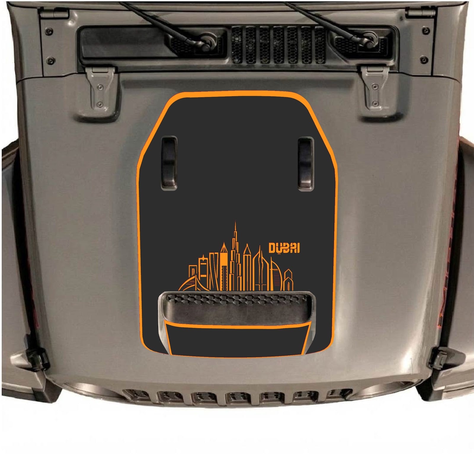 CarCode hood decal for Jeep Wrangler JL/JLU Rubicon 392 and JT Gladiator Mojave, style #13, featuring bold graphic design on the hood