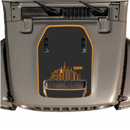 CarCode hood decal for Jeep Wrangler JL/JLU Rubicon 392 and JT Gladiator Mojave, style #13, featuring bold graphic design on the hood