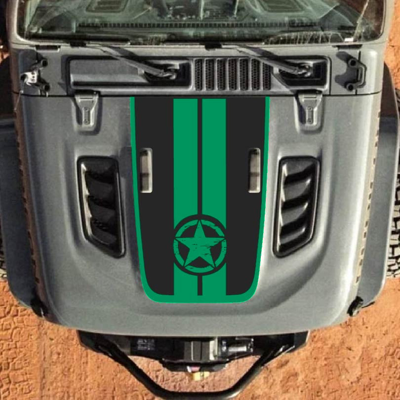 Hood Decal for Jeep Wrangler JL JLU Gladiator JT Rubicon Hood 2018+ Style #53