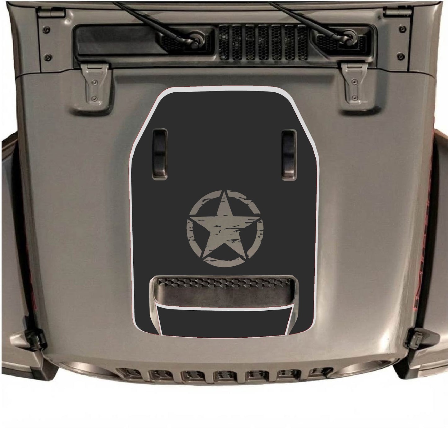 Jeep Wrangler JL/JLU Rubicon 392 hood decal by CarCode, stylish graphic design for 2020-2026 models.