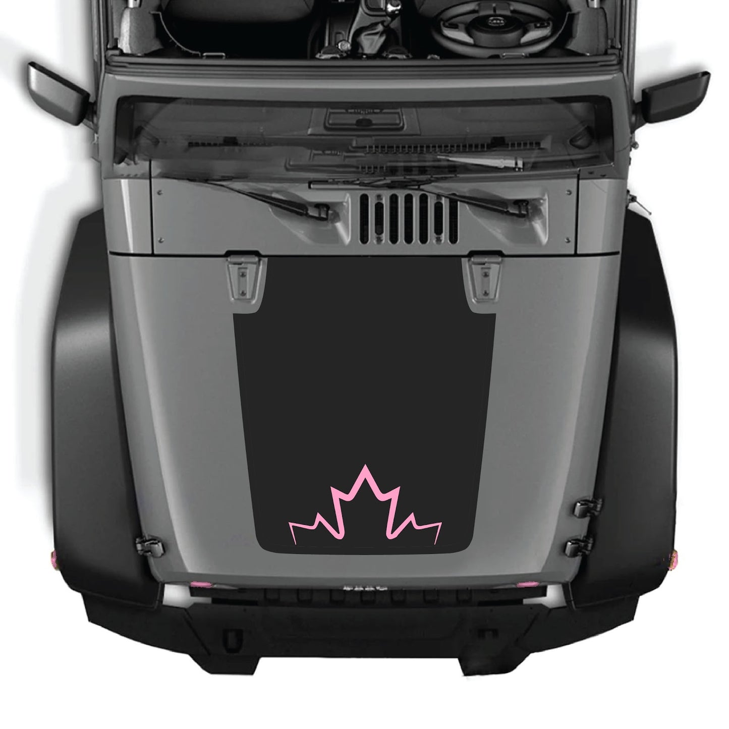 CarCode hood decal for Jeep Wrangler JK/JKU 2007-2018, Style #11, showcasing the stylish custom decal on the vehicle's hood area.