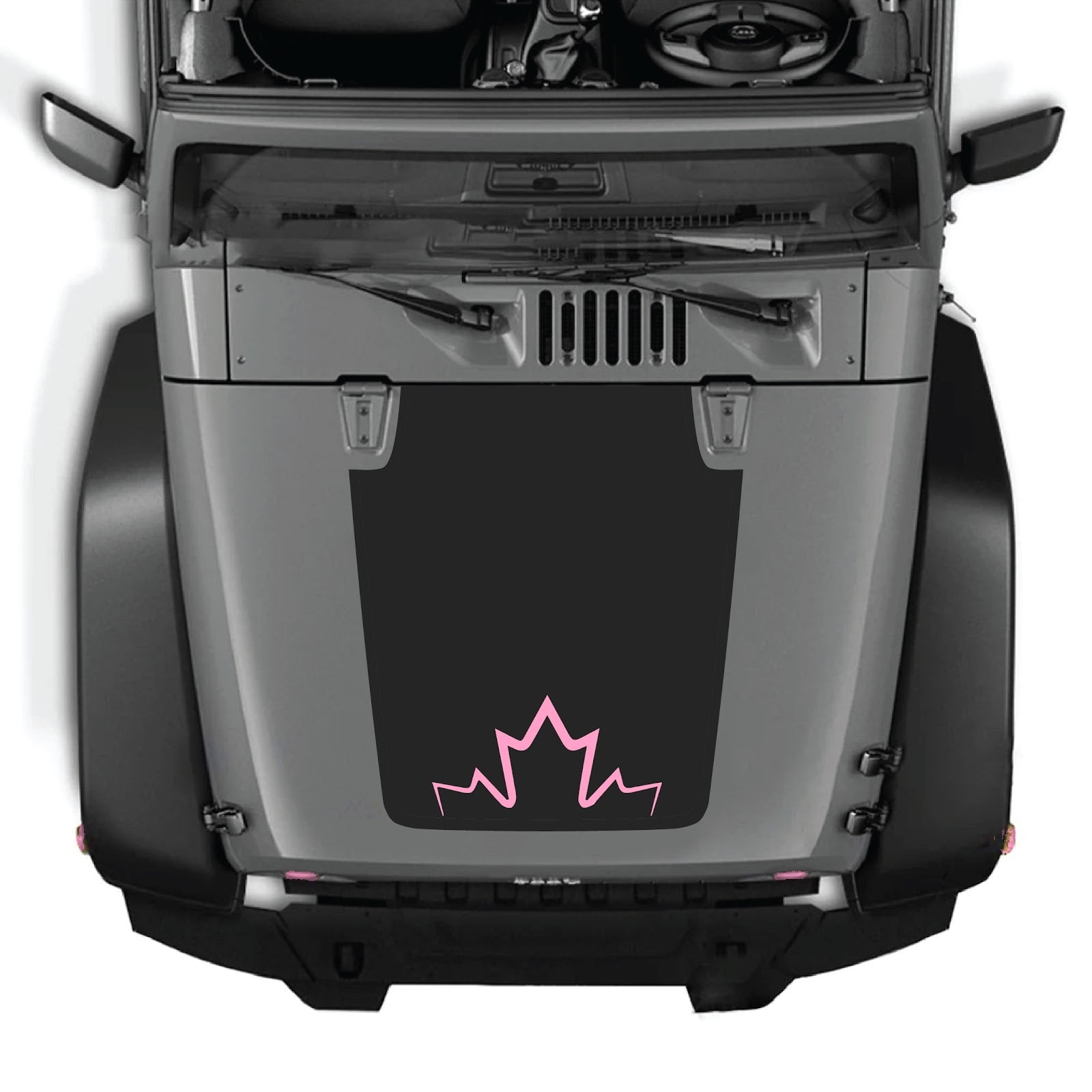 CarCode hood decal for Jeep Wrangler JK/JKU 2007-2018, Style #11, showcasing the stylish custom decal on the vehicle's hood area.