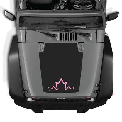 CarCode hood decal for Jeep Wrangler JK/JKU 2007-2018, Style #11, showcasing the stylish custom decal on the vehicle's hood area.