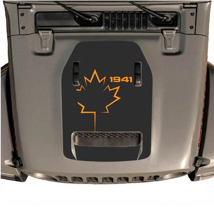 CarCode hood decal for Jeep Wrangler JL/JLU Rubicon 392 and JT Gladiator Mojave 2020-2026, stylish design on vehicle hood.