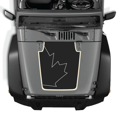 CarCode hood decal for Jeep Wrangler JK/JKU 2007-2018, Style #69, featuring a bold black graphic on the vehicle's hood.
