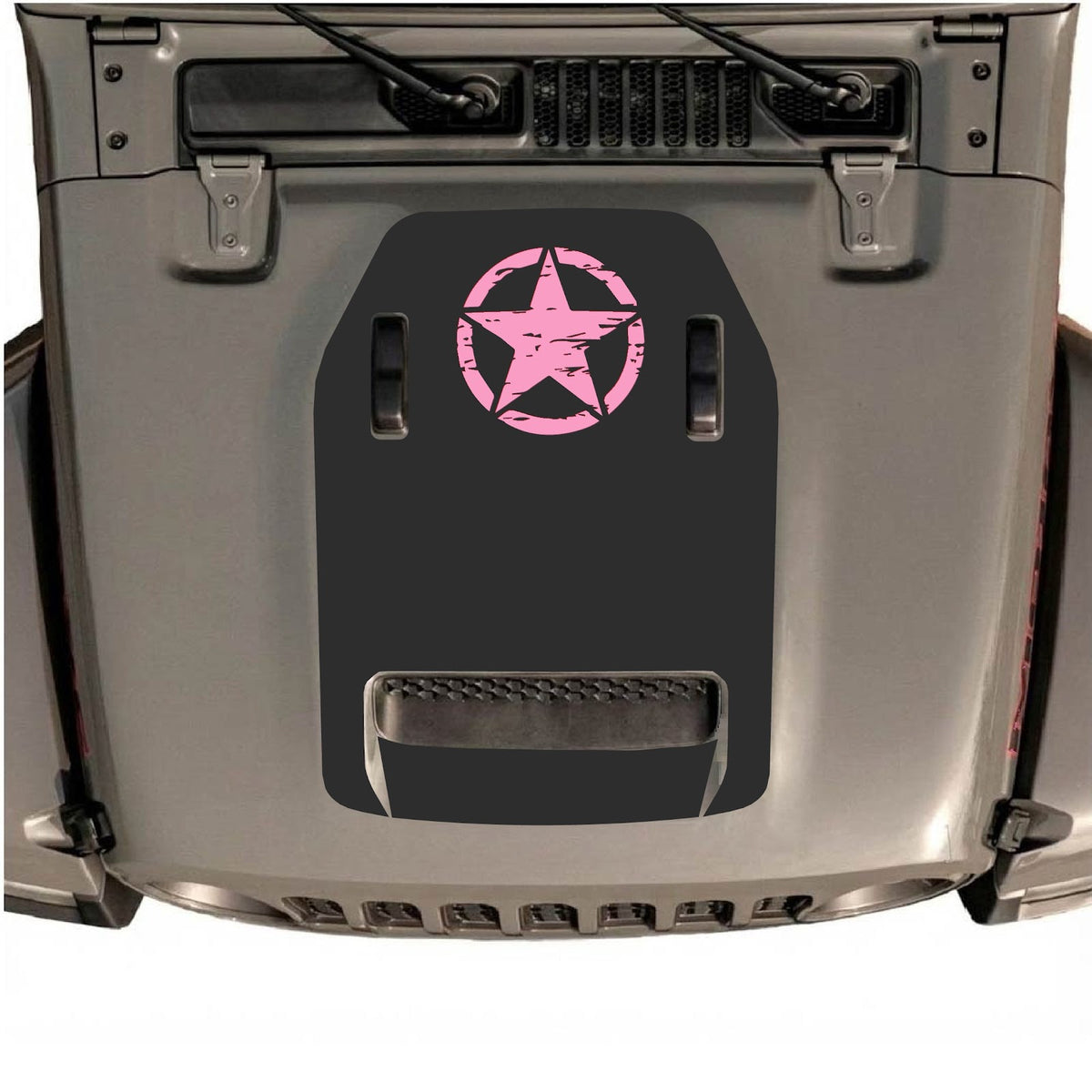 Autocollant de capot CarCode pour Jeep Wrangler JL/JLU Rubicon 392 et JT Gladiator Mojave 2020-2026, style n°42, motif noir et gris sur le capot